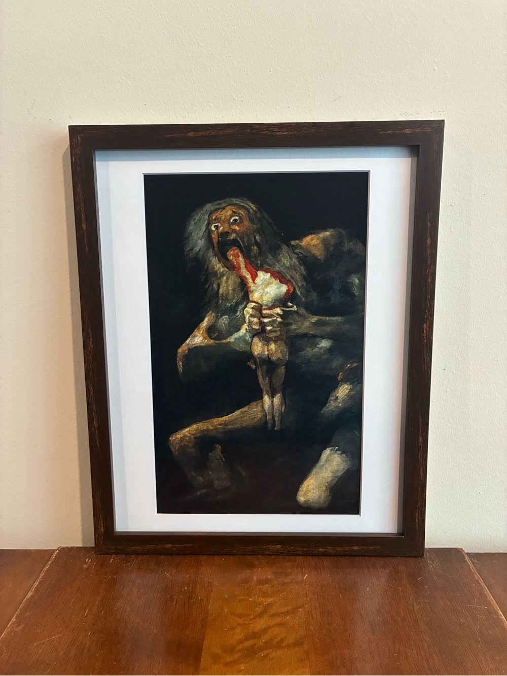 Saturn Devouring Child Brown Framed Print 12x15 Francisco Goya Gallery Wall Art